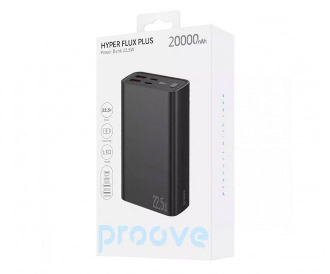 Портативная батарея Proove Hyper Flux Plus 22.5W 20000mAh (black)